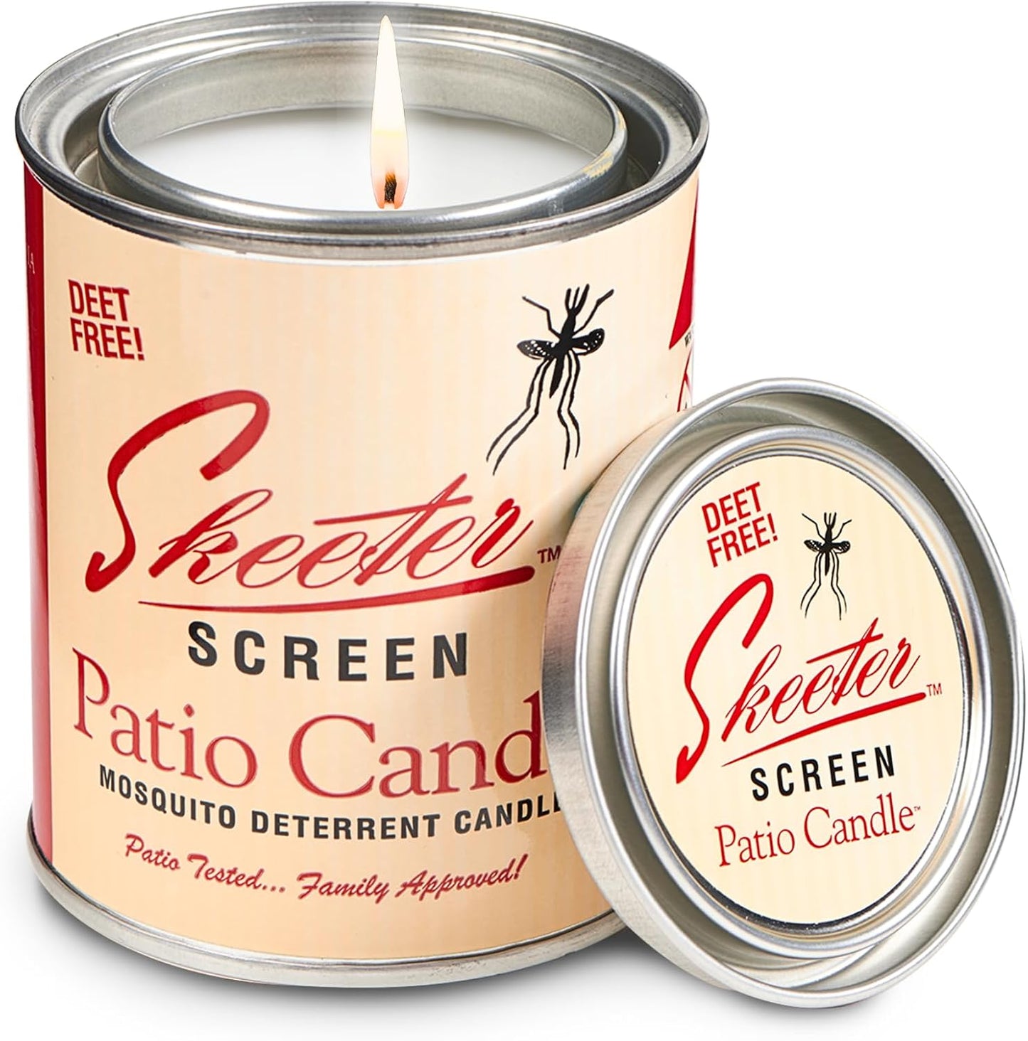 Skeeter Screen 15Oz Patio Candle – All Natural Insect Repellent | 80 Hour Burn Time - Clean-Burning Essential Oil Formula – Lead-Free Wick – Fresh Outdoor Scent for Patios, Decks, Balconies