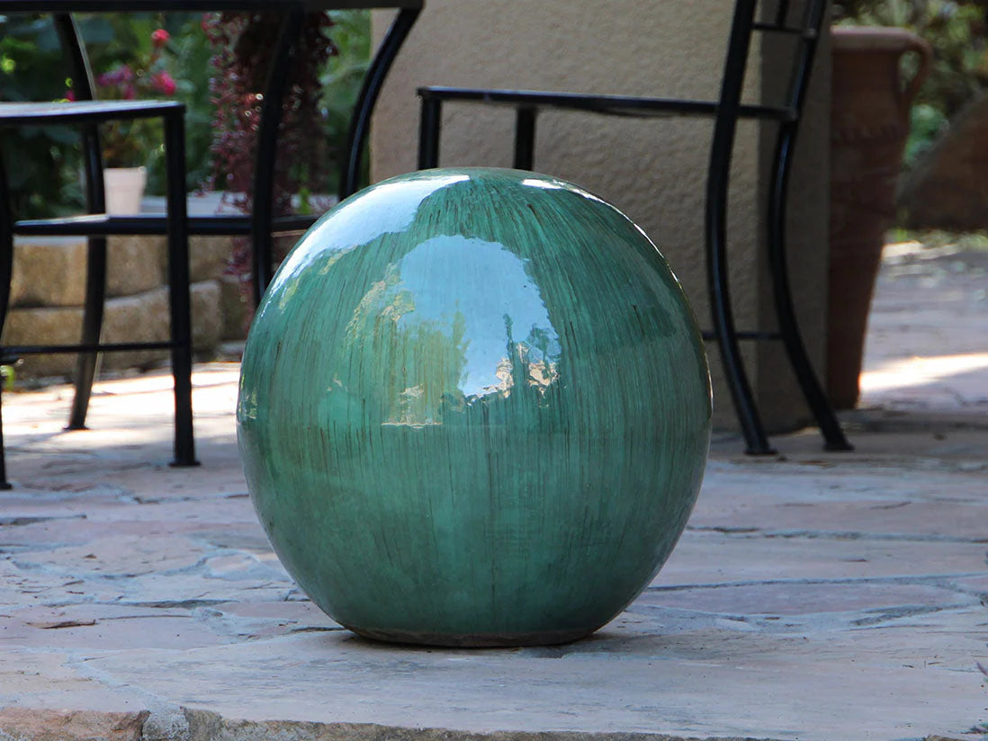 Outdoor Decorative Sphere Glazed 16" by