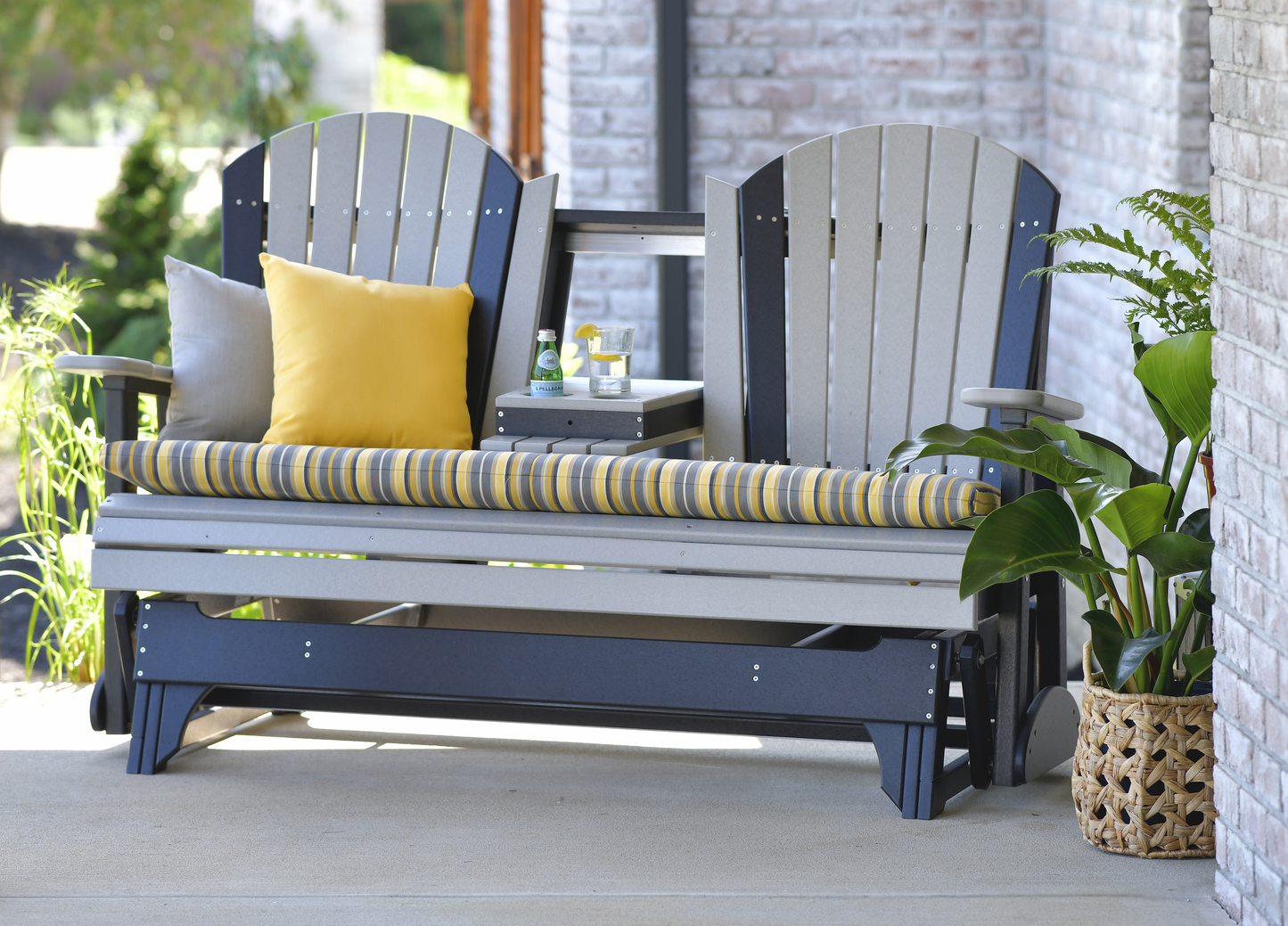 5' Adirondack Glider Chair with Flip down Center Console