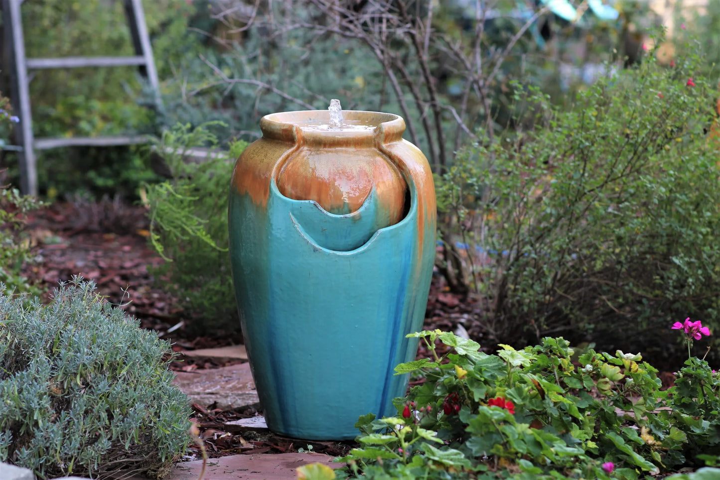 Tea Garden Fountain (Gold Turquoise) by