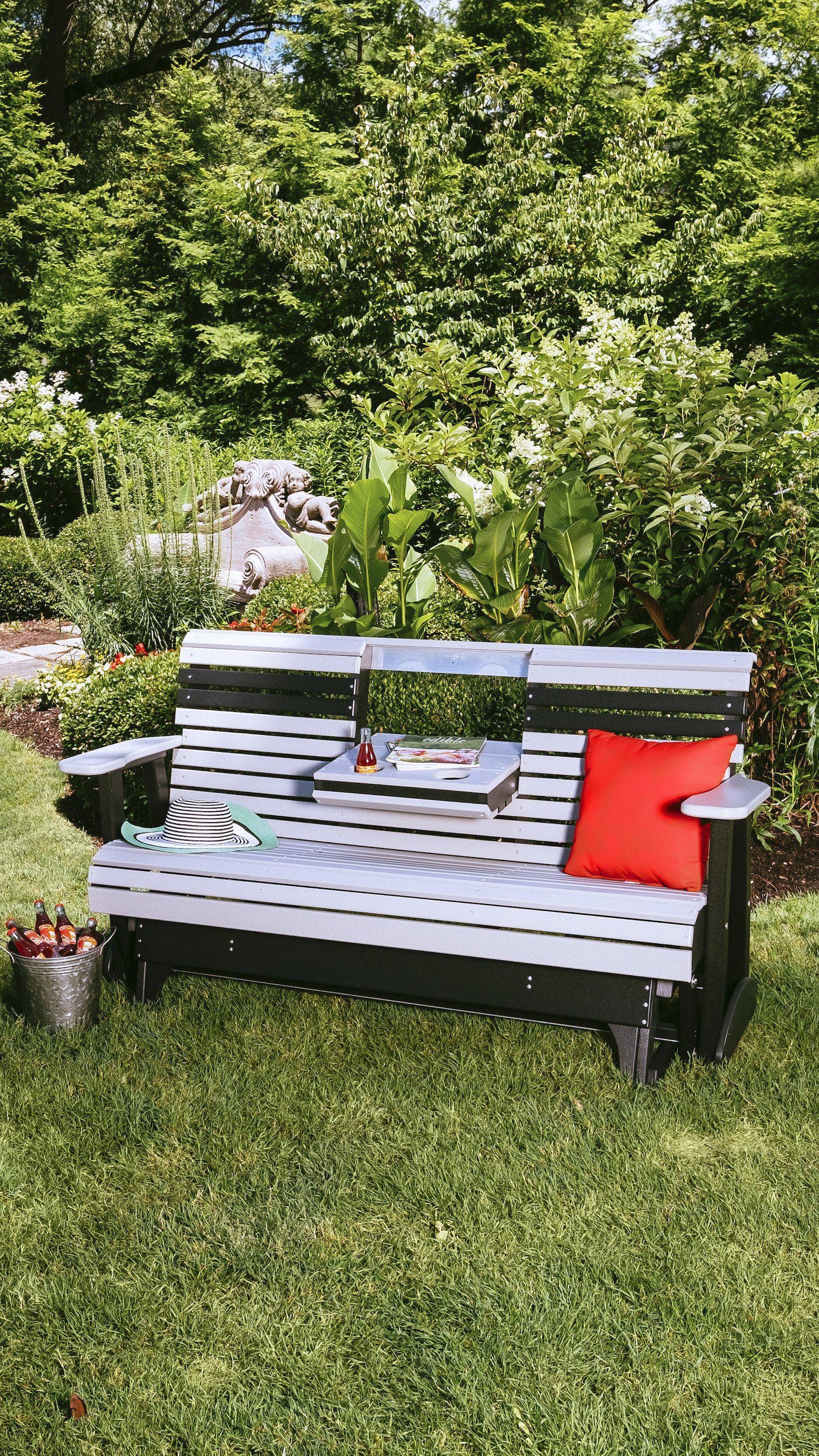 5' Patio Glider with Flip down Center Console