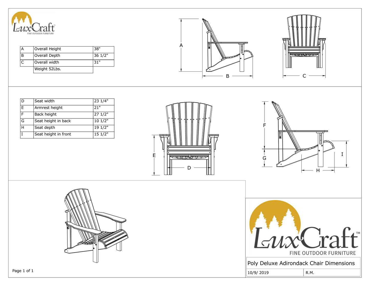 Deluxe Adirondack Chair