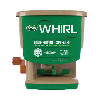 Whirl Hand-Powered Spreader for Grass Seed, Fertilizer, Salt and Ice Melt