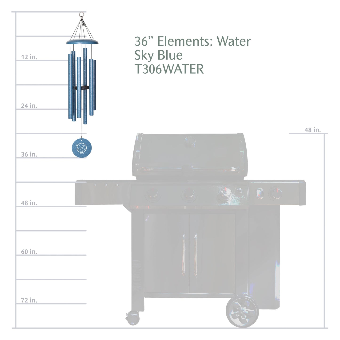Corinthian Bells® Water Element 36-Inch Wind Chime