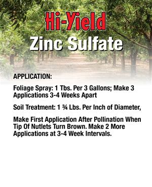 Hi-Yield Zinc Sulfate, 4 Lbs Granular - Corrects Zinc Deficiency in Pecan Trees, Vegetables & Ornamentals