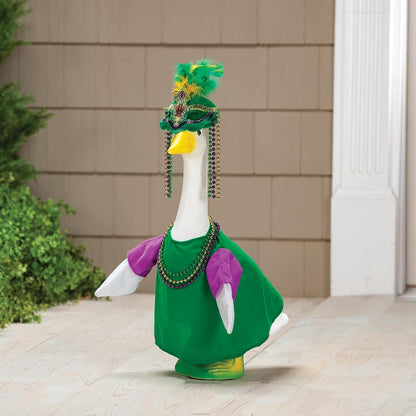 Gaggleville Mardi Gras Goose Outfit, Fits Large 23" H Statue
