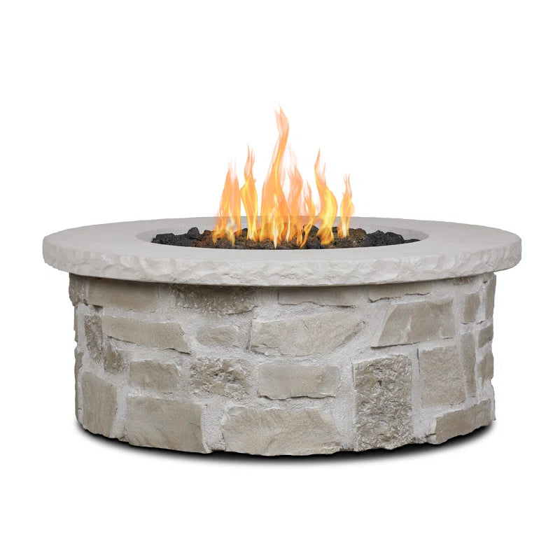 Scottsdale 40" round Stone Propane Fire Pit Table by