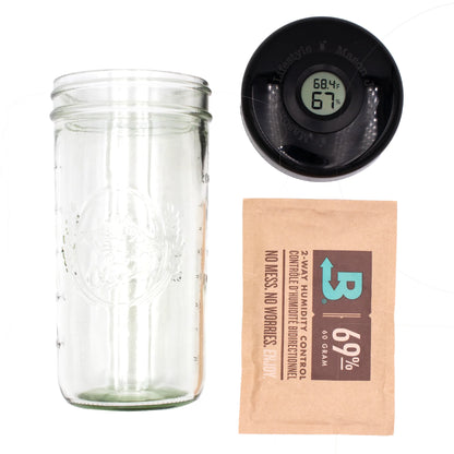 Mason Jar Lifestyle Humidor 24Oz Pint & Half Jar Set