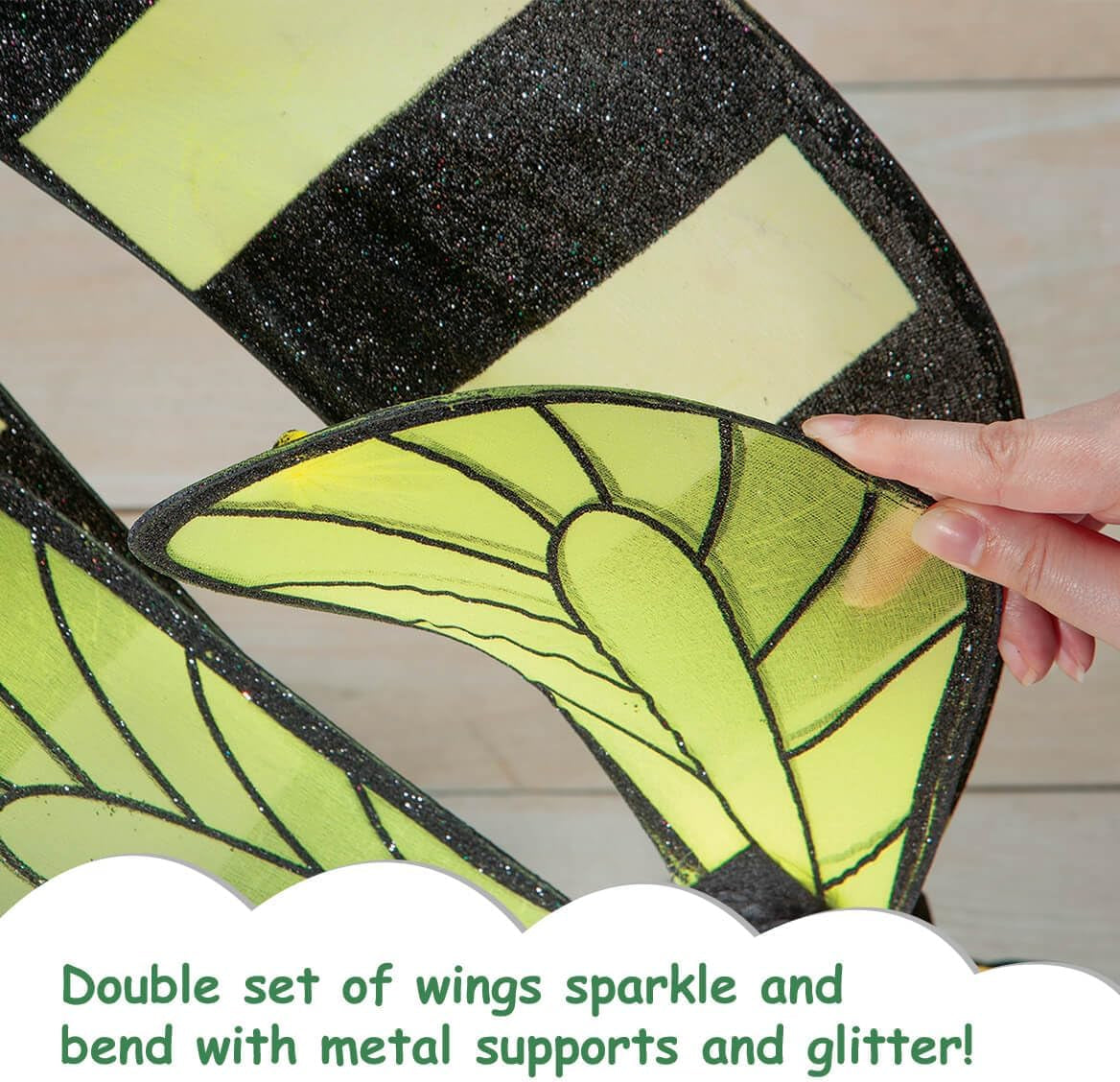 Gaggleville Bumble Bee Goose Outfit, Fits Large 23" H Statue