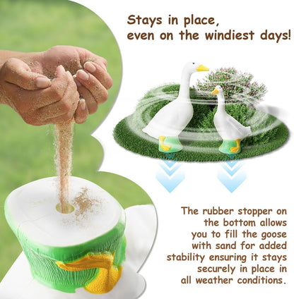 Gaggleville Porch Goose Baby Statue – Charming 17" Outdoor Decorative Figurine for Garden, Patio, or Entryway Accent