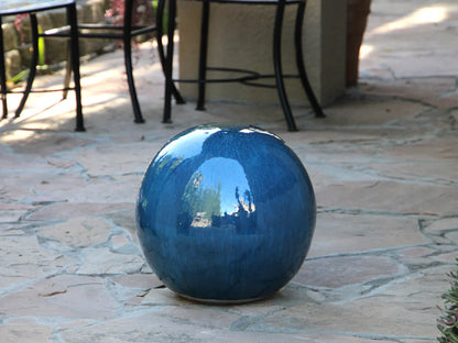 Outdoor Decorative Sphere Glazed 16" by