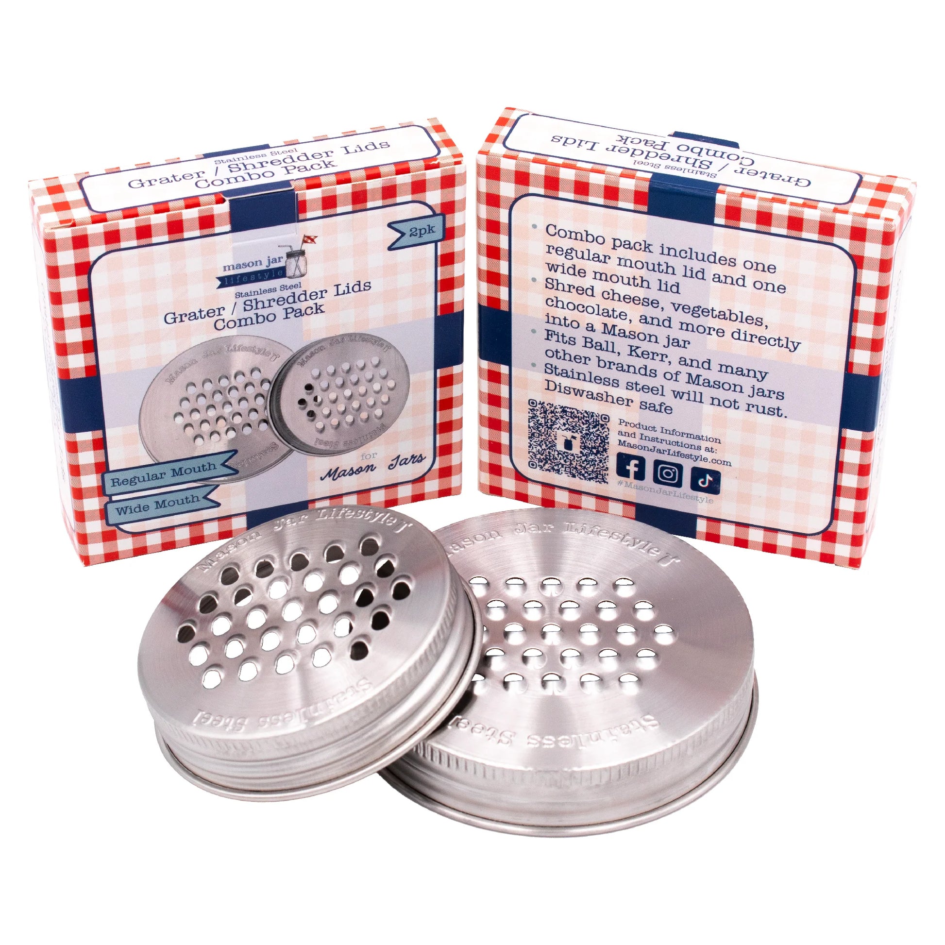 Grater / Shredder Stainless Steel Lid for Mason Jars