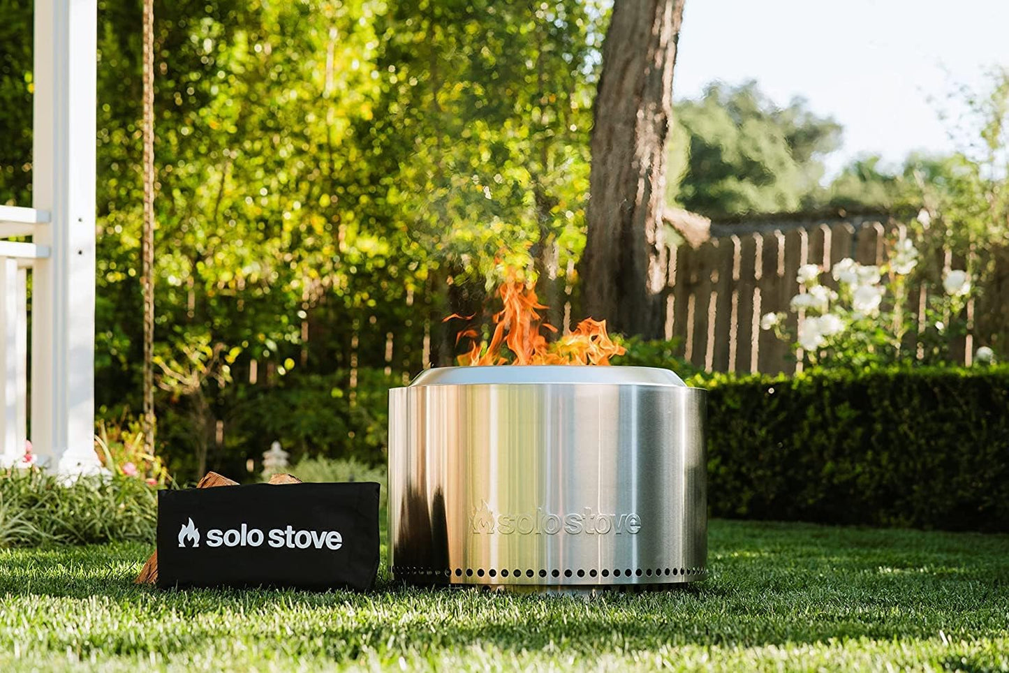 Solo Stove Yukon 2.0, 27 Inch Smokeless Fire Pit with Removable Ash Pan - Wood Burning Portable Stainless Steel Outdoor Fireplace, Stainless Steel, Ideal for 6 or More People, 38 Lbs