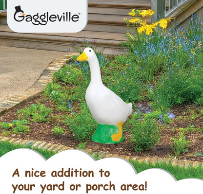 Gaggleville Porch Goose Baby Statue – Charming 17" Outdoor Decorative Figurine for Garden, Patio, or Entryway Accent