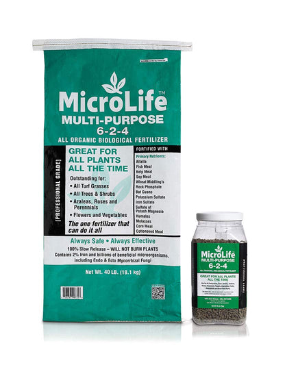 Microlife Multi-Purpose (6-2-4) Professional Grade Granular Organic Fertilizer for All Plants All the Time, 40 LBS