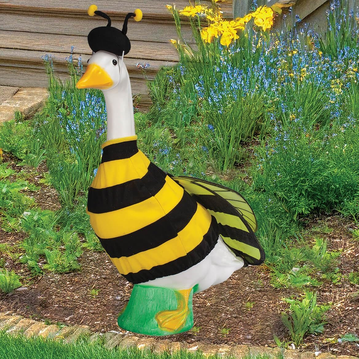 Gaggleville Bumble Bee Goose Outfit, Fits Large 23" H Statue