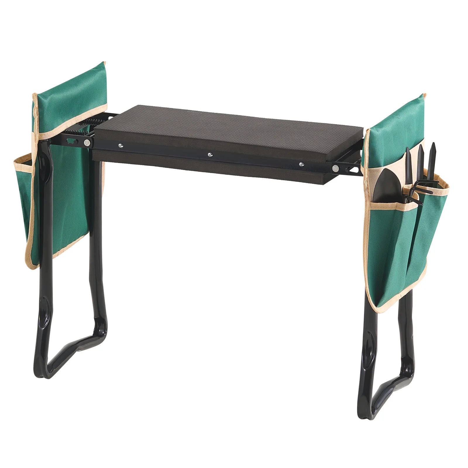 Outdoor Kneeler and Chair, 8-Inch Broad Cushion, Robust Outdoor Kneeling Bench, Collapsible Yard Chair with Dual Equipment Pouches, Alleviate Knee & Spinal Discomfort, Handy Yard Seat