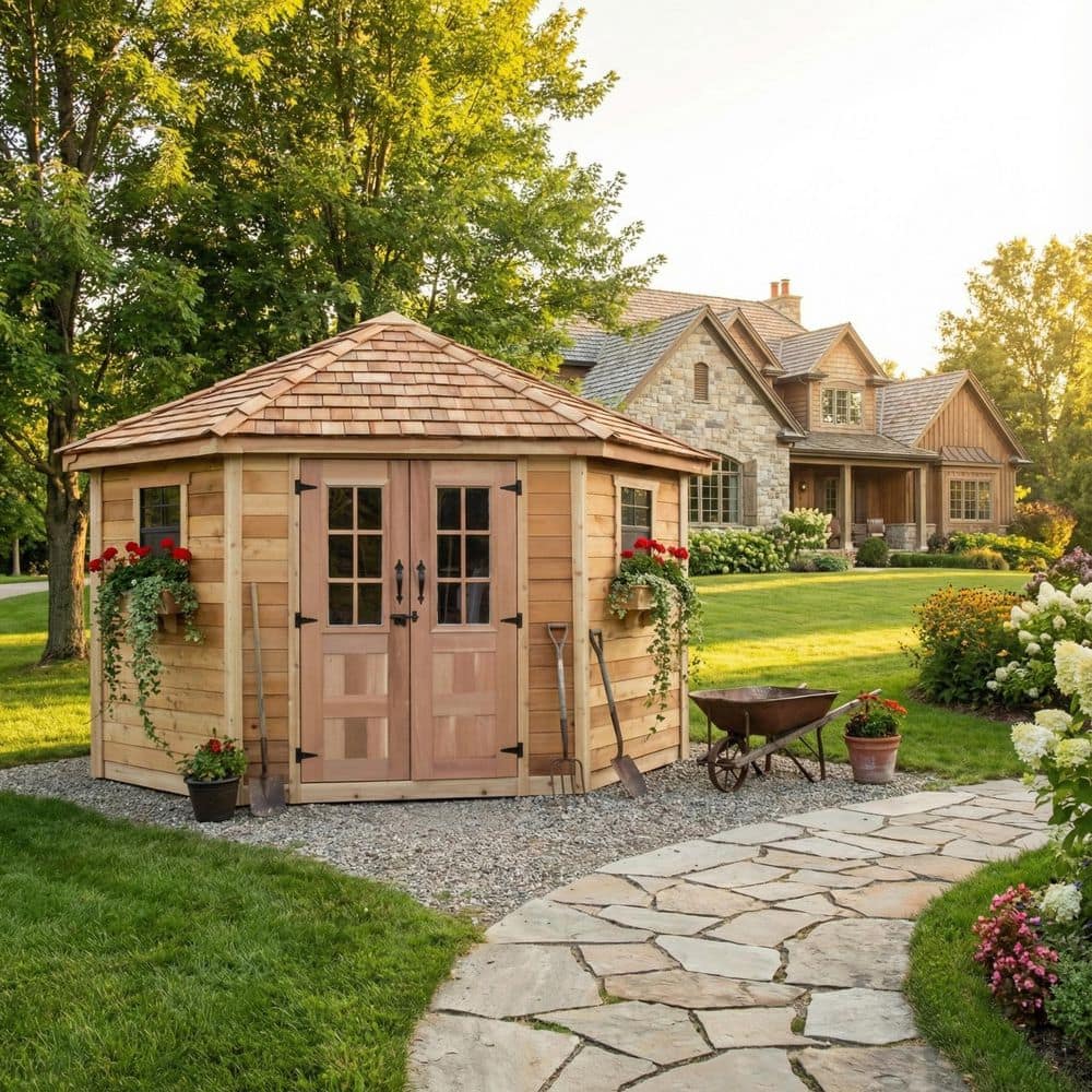 9 Ft. X 9 Ft. Penthouse Cedar Garden Shed
