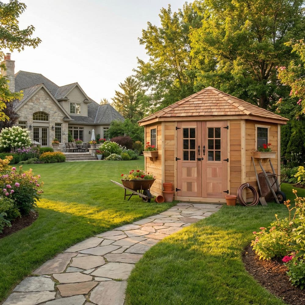 9 Ft. X 9 Ft. Penthouse Cedar Garden Shed