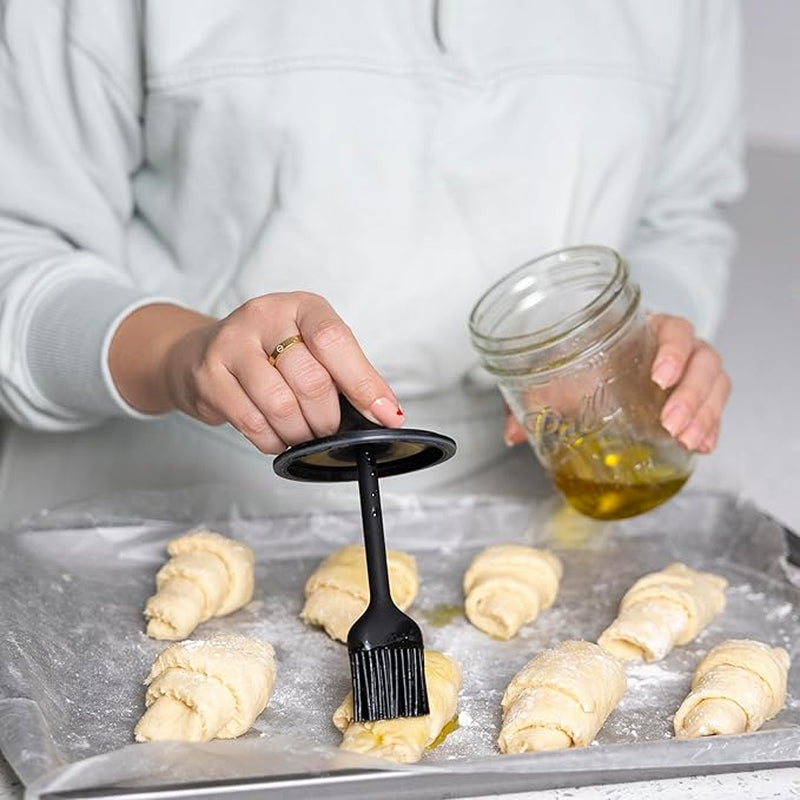 Jarware Silicone Basting Brush Lid Insert for Mason Jars