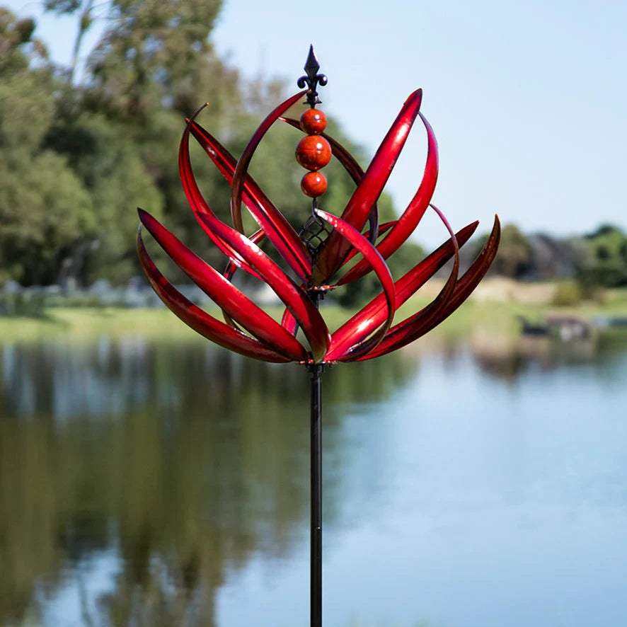 Crimson Lotus Wind Spinner