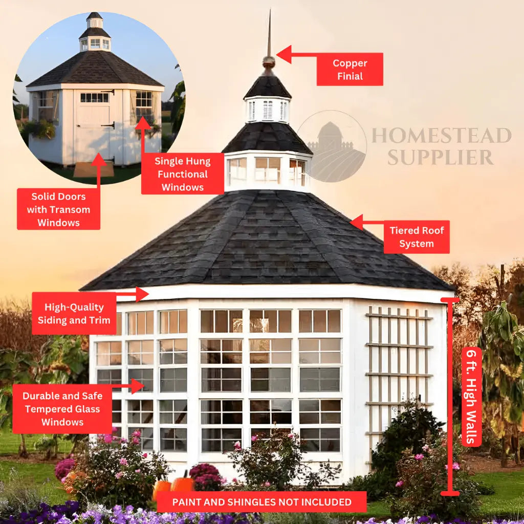 12X12 Octagon Garden Shed Greenhouse