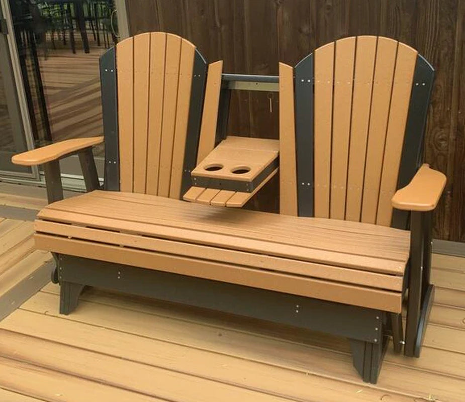 5' Adirondack Glider Chair with Flip down Center Console