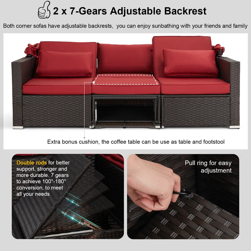 6 - Person Modular Patio Conversation Sets with Cushions