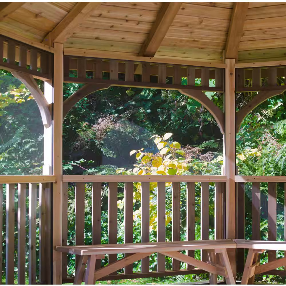 12 Ft. Bayside Cedar Octagon Gazebo with Screen Kit