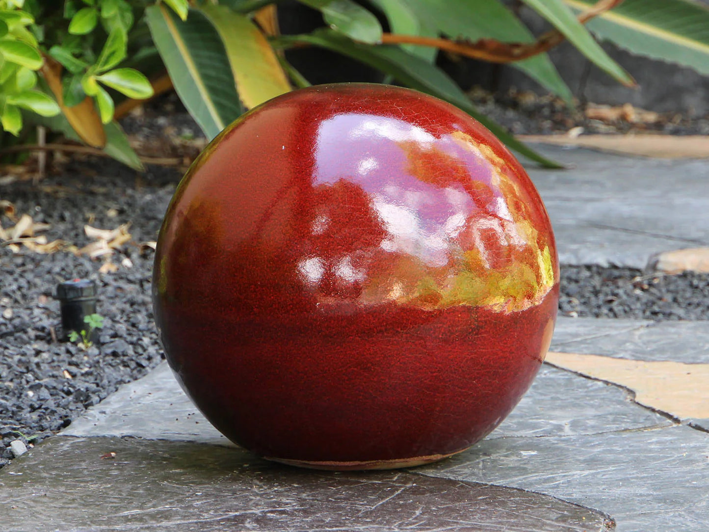Outdoor Decorative Sphere Glazed 19.5" by