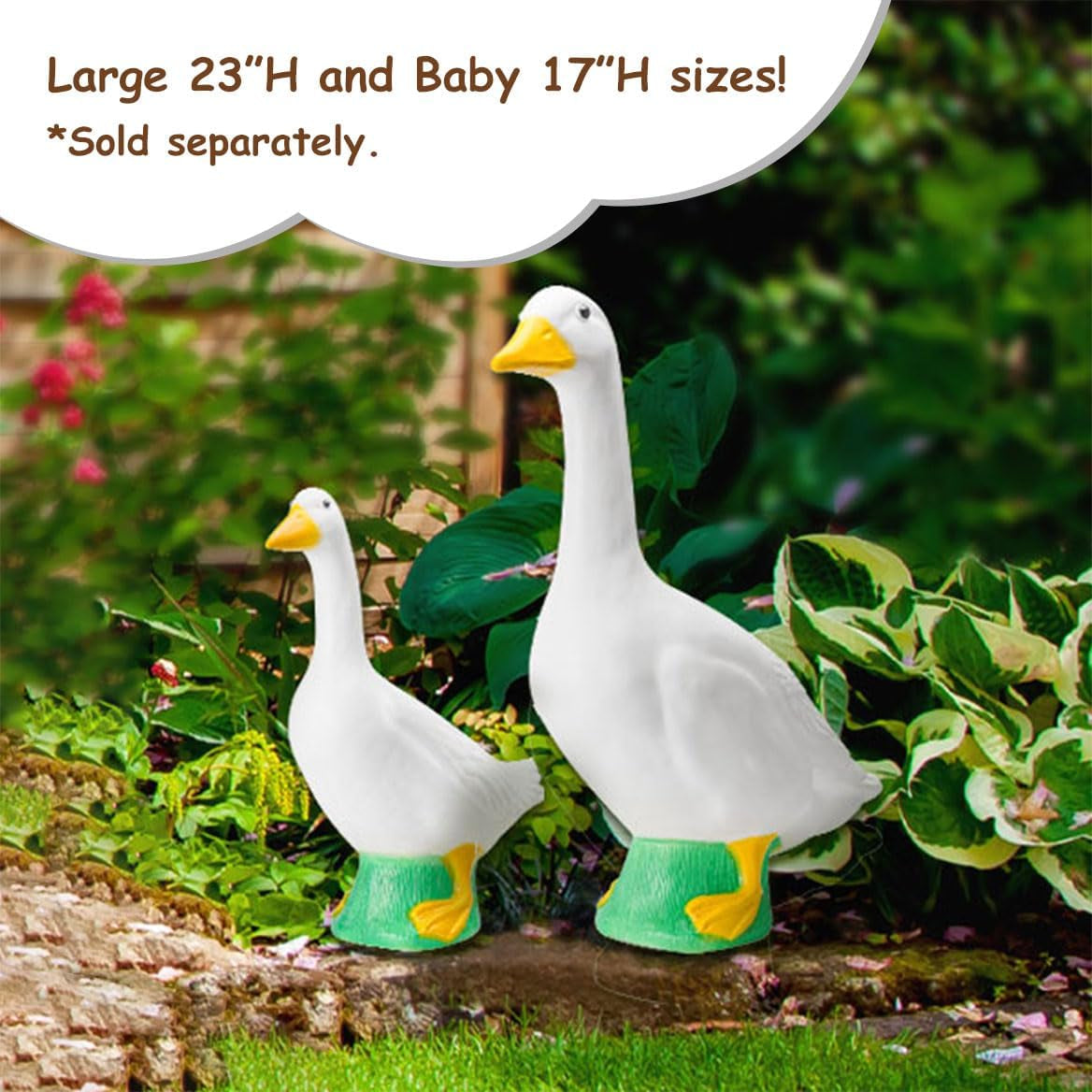 Gaggleville Porch Goose Baby Statue – Charming 17" Outdoor Decorative Figurine for Garden, Patio, or Entryway Accent