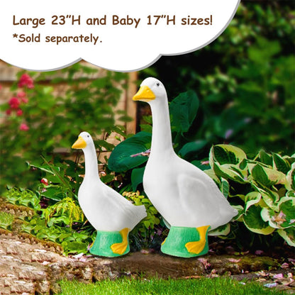 Gaggleville Porch Goose Baby Statue – Charming 17" Outdoor Decorative Figurine for Garden, Patio, or Entryway Accent
