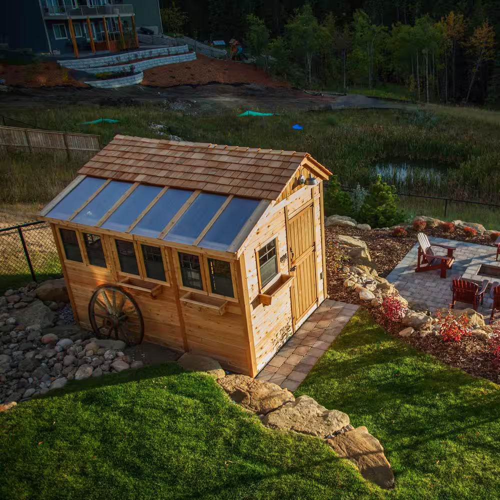 Sunshed 8 Ft. X 12 Ft. Western Red Cedar Garden Shed