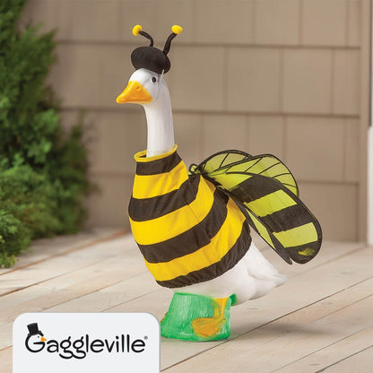 Gaggleville Bumble Bee Goose Outfit, Fits Large 23" H Statue