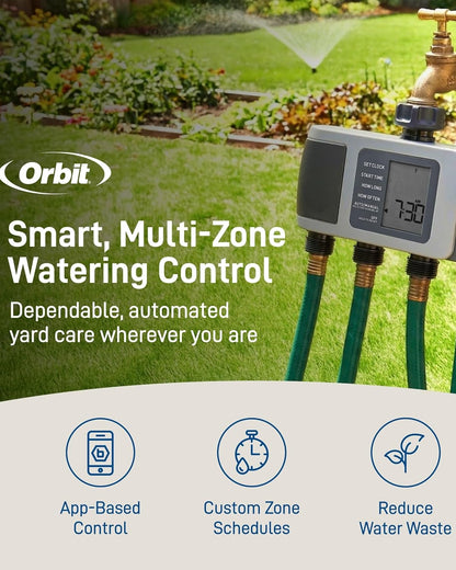 Orbit B-Hyve XD 4-Port Smart Hose Watering Timer with Wi-Fi Hub - App Controlled Irrigation Timer - Smart Weathersense Auto Watering - Multi Valve Yard Irrigation System - 24639