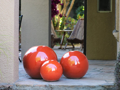 Outdoor Decorative Sphere Glazed 19.5" by