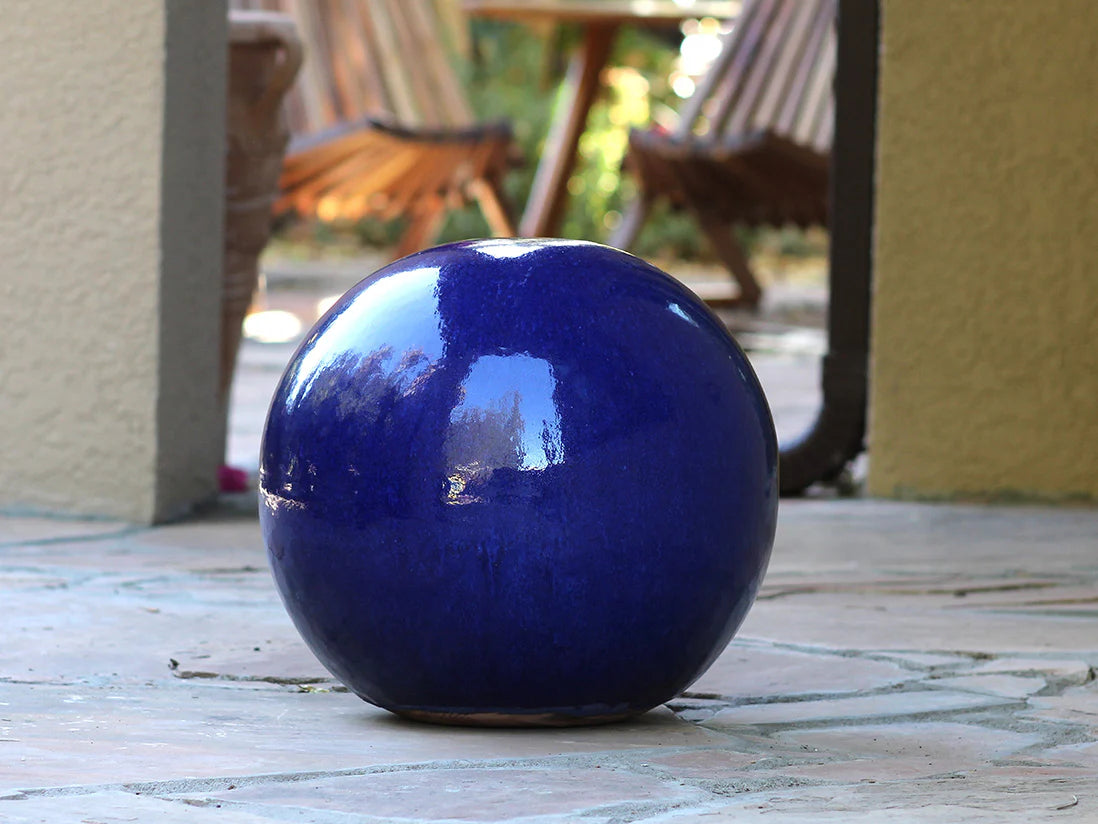 Outdoor Decorative Sphere Glazed 16" by