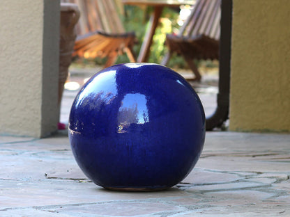 Outdoor Decorative Sphere Glazed 12" by
