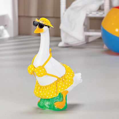 Gaggleville Yellow Polka Dot Bikini Baby Goose Outfit, Fits Baby 17" H Statue