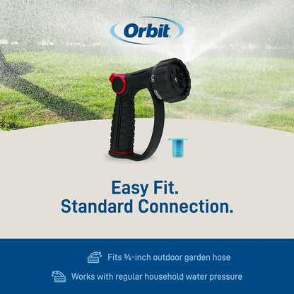 Orbit 58993 7-Pattern Watering Nozzle with Thumb Control, Black
