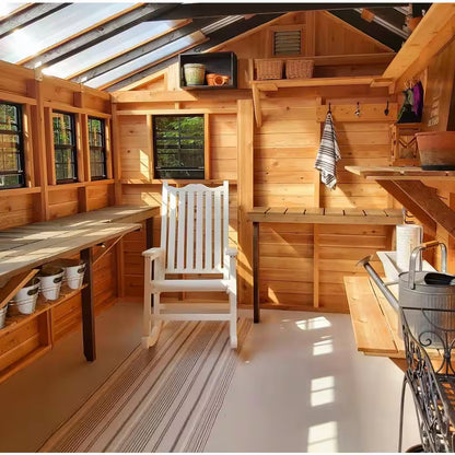 Sunshed 8 Ft. X 12 Ft. Western Red Cedar Garden Shed