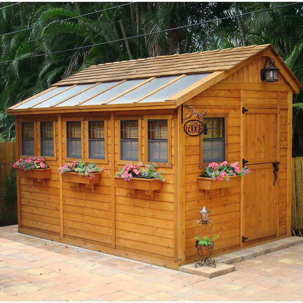 Sunshed 8 Ft. X 12 Ft. Western Red Cedar Garden Shed