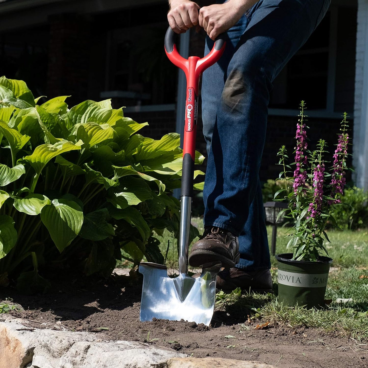 20211 PRO Garden Stainless Steel Shovel, Red