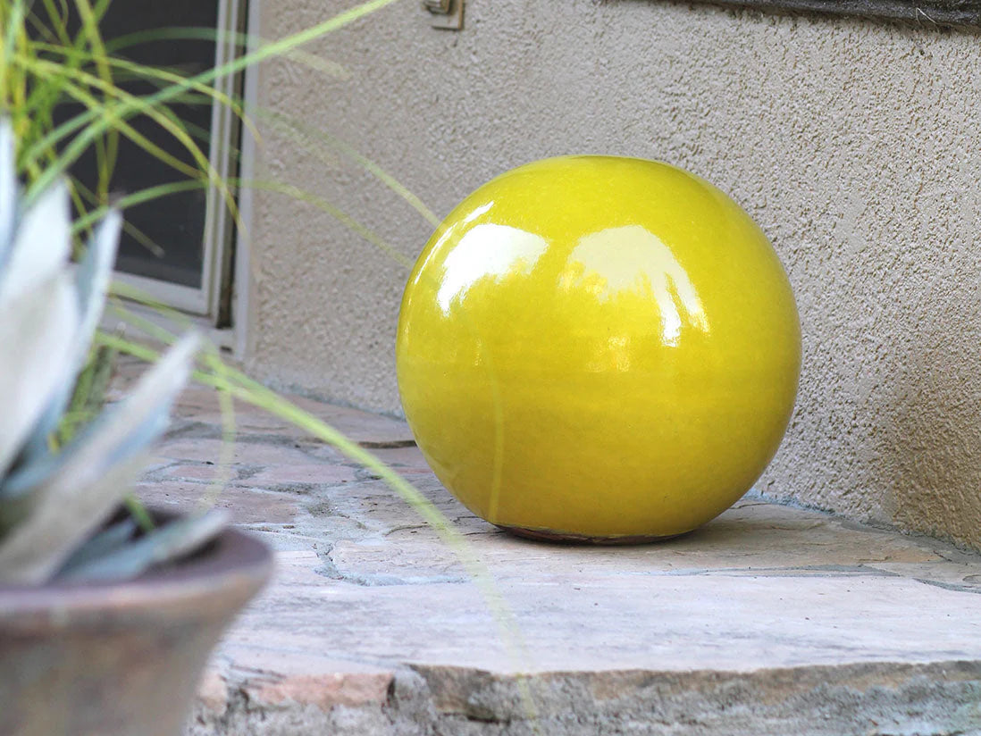 Outdoor Decorative Sphere Glazed 19.5" by