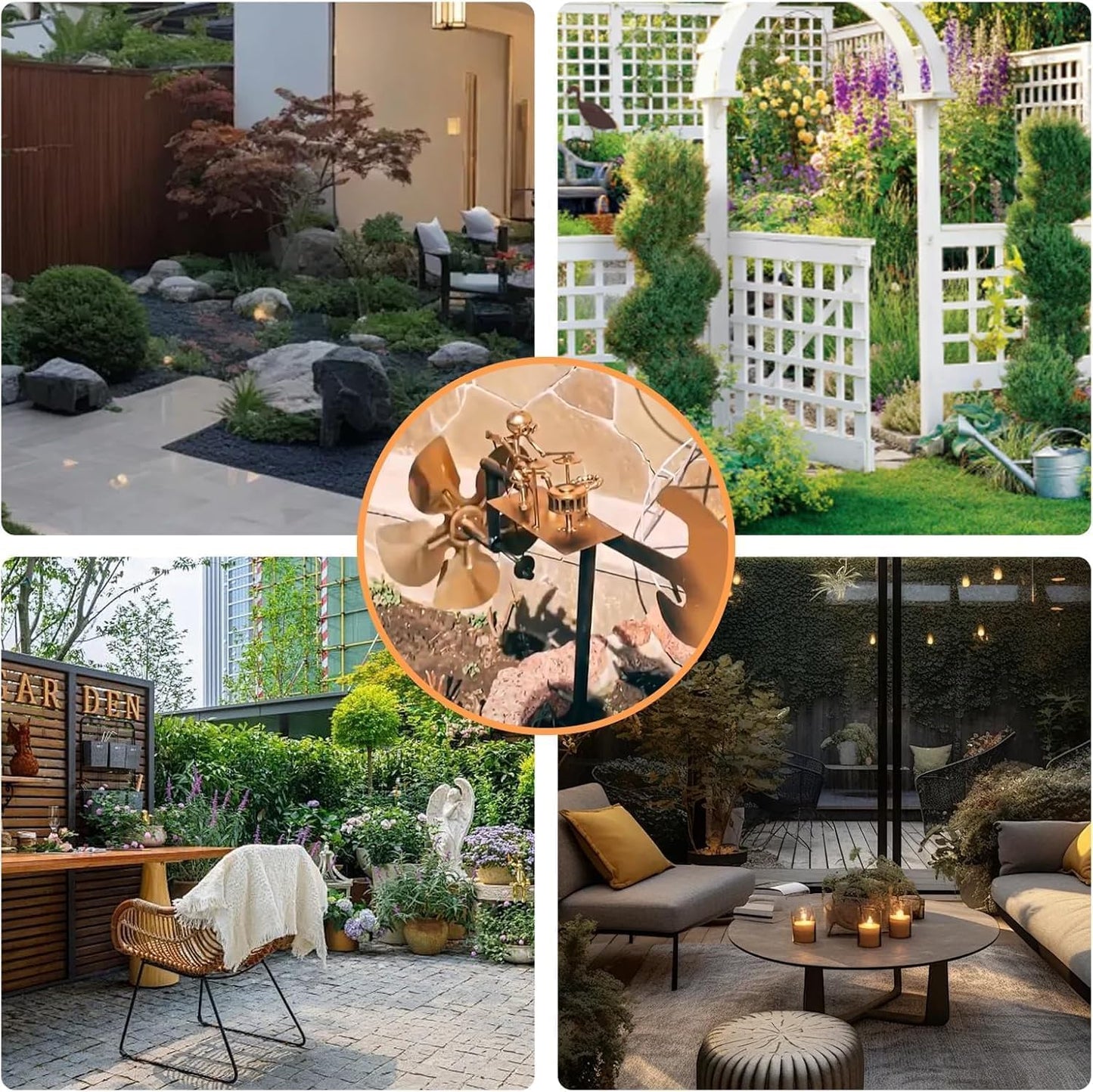 Handmade Metal Drummer Windmill, Percussionist Music Figurine Wind-Powered Kinetic Sculpture for Yard Lawn Garden Decor