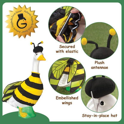 Gaggleville Bumble Bee Goose Outfit, Fits Large 23" H Statue
