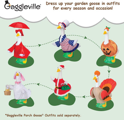 Gaggleville Porch Goose Baby Statue – Charming 17" Outdoor Decorative Figurine for Garden, Patio, or Entryway Accent