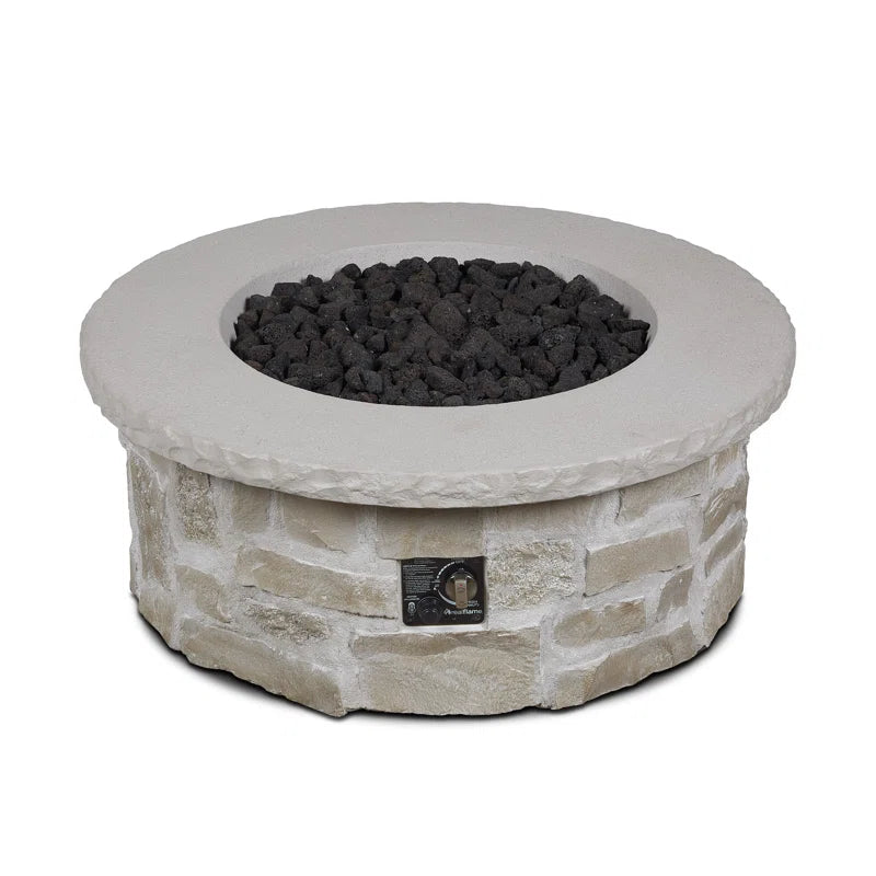 Scottsdale 40" round Stone Propane Fire Pit Table by