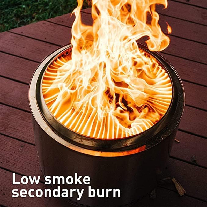 Solo Stove Yukon 2.0, 27 Inch Smokeless Fire Pit with Removable Ash Pan - Wood Burning Portable Stainless Steel Outdoor Fireplace, Stainless Steel, Ideal for 6 or More People, 38 Lbs