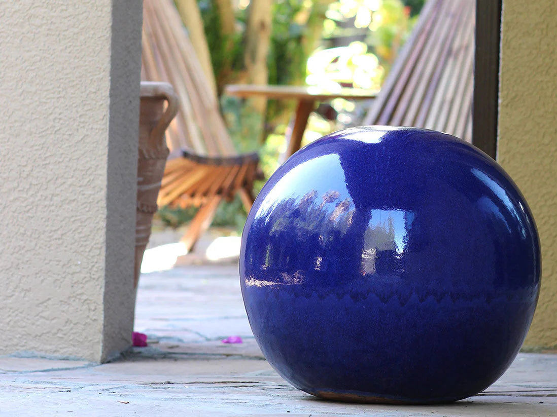 Outdoor Decorative Sphere Glazed 16" by